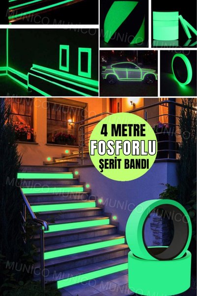 Munico 4 Metre Aydınlık Kendinden yapışkanlı Gece Görüş Karanlıkta Parlayan G...