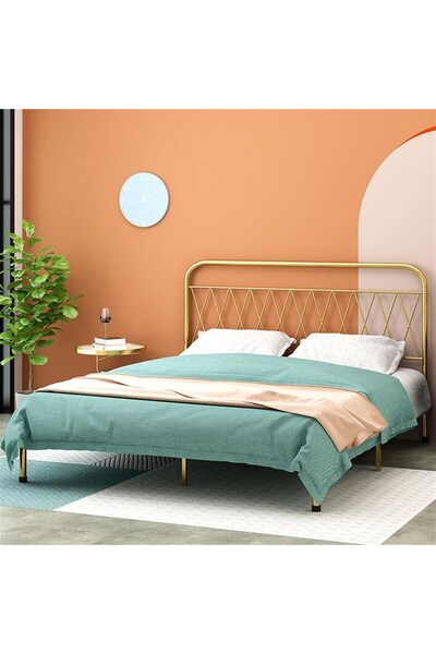 Püff Konsept Sanat & Dekorasyon Lina Çift Kişilik Metal Karyola