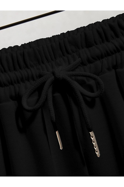 trendgar Beige Oversize Set - 23 Printed Bottom and Top Shorts