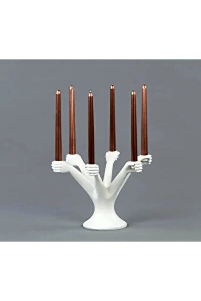 İki Cadı Tasarım Altı Kollu Şık Ve Dekoratif Şamdan