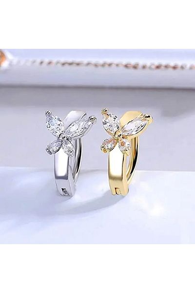 agbtasarım Butterfly Figure Belly Piercing with Zircon Stone Hook Design - Single Accessory (Special Design)