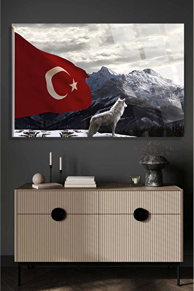 TAULART Kurt Türkçülük Ülkücülük 4mm Kırılmaz Temperli Yüksek Çözünürlüklü Cam Tablo