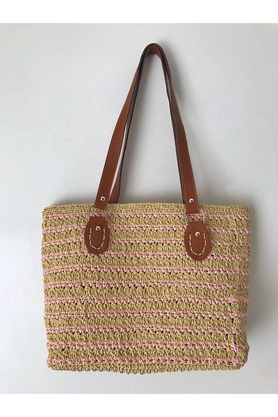 Parla Life Χειροποίητη Ψάθινη Τσάντα 28x42 εκ