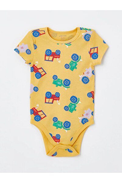 LC Waikiki LCW baby Crew Neck Short Sleeve Printed Baby Boy Snap Body 2-Piece