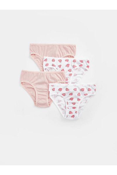 LC Waikiki LCW baby Printed Cotton Baby Girl Panties 4-Piece
