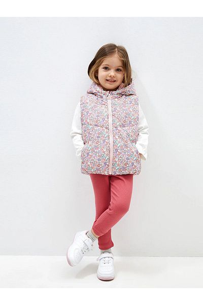 LC Waikiki LCW baby Hooded Flower Pattern Baby Girl Inflatable Vest