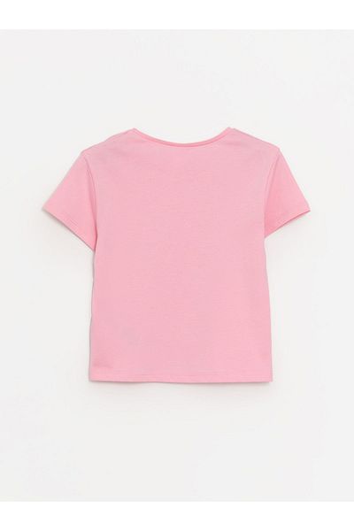 LC Waikiki Crew Neck Printed Short Sleeve T-Shirt for Baby Girl