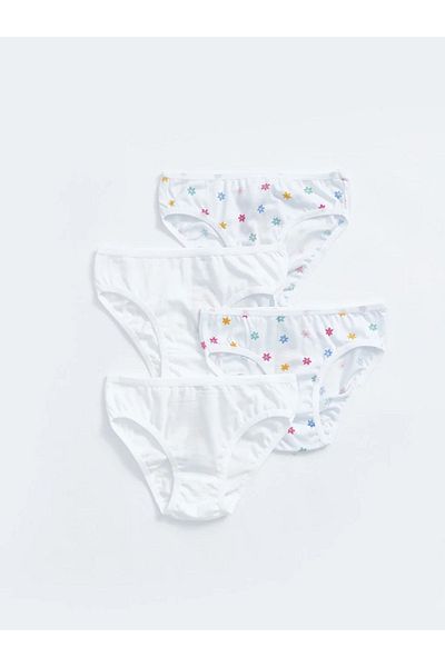 LC Waikiki LCW Baby - 4-Piece Cotton Baby Girl Briefs, Printed