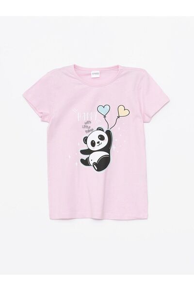 LC Waikiki Girl - Crew Neck Printed Short Sleeve Pajama Set