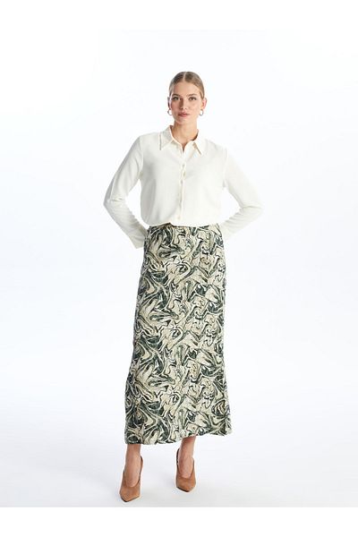 LC Waikiki Patterned Women's Skirt with Elastic Waist