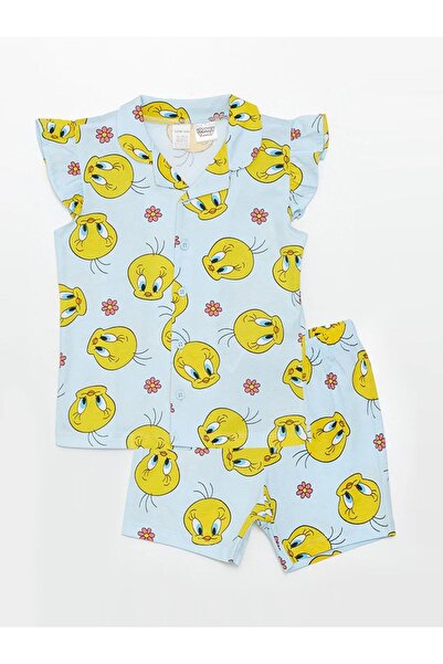 LC Waikiki LCW baby Tweety Baskılı Kız Bebek Şortlu Pijama Takımı