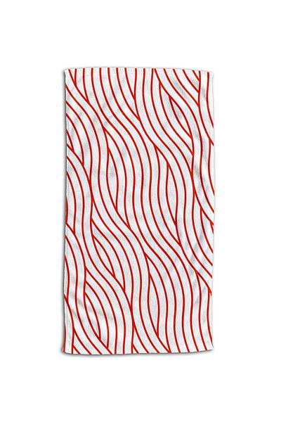 cott land Red Striped Beach Towel