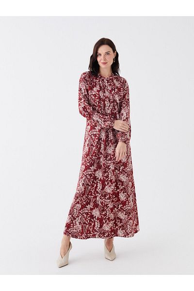 LC Waikiki Crew Neck Floral Long Sleeve Women's Dress