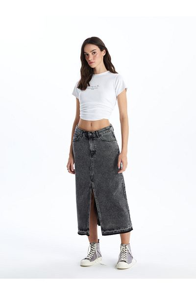 LC Waikiki Γυναικεία Jean Φούστα - Slim Fit