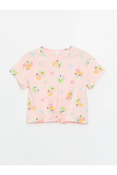 LC Waikiki Βρεφικό μπλουζάκι LCW Baby - Crew Neck με κοντό μανίκι για κοριτσάκι