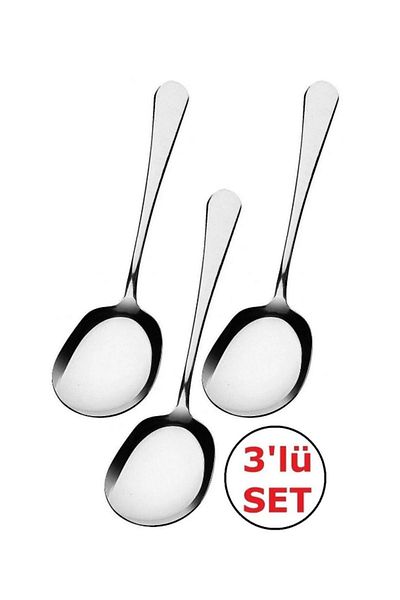 KitchenSoft 3 Pieces Stainless Steel Serving Spoons 21 Cm - Presentation Serving Spoons Stainless