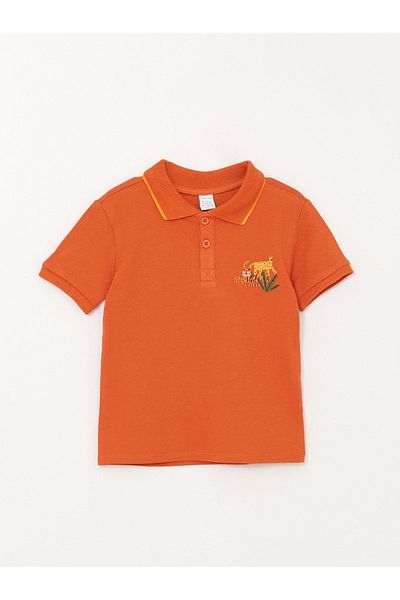 LC Waikiki Polo Neck Short Sleeve Printed Baby Boy T-Shirt