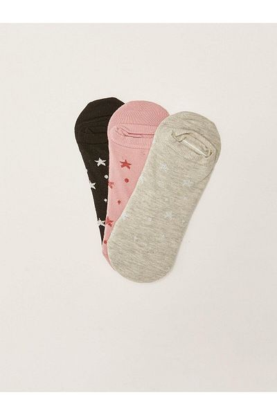 LC Waikiki LCW DREAM Шарени дамски ботуши Чорапи 3 бр