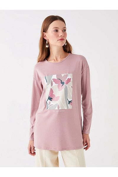 LC Waikiki Lcwaikiki - Crew Neck Printed Oversize Tunic