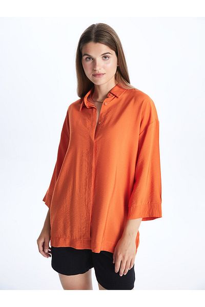 LC Waikiki Μακρυμάνικο ίσιο γυναικείο πουκάμισο oversize