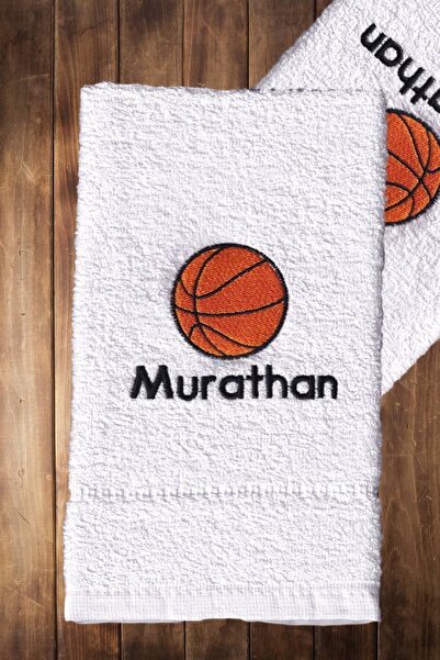 Nakış Fabrikası Kişiye Özel isimli Basketbol Topu Nakış işlemeli 30x50 Boyut - %100 Pamuklu El, Yüz, Mutfak Havlusu