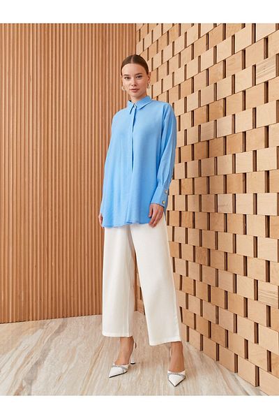 LC Waikiki Tunica de dama oversize - guler camasa, uni, maneca lunga