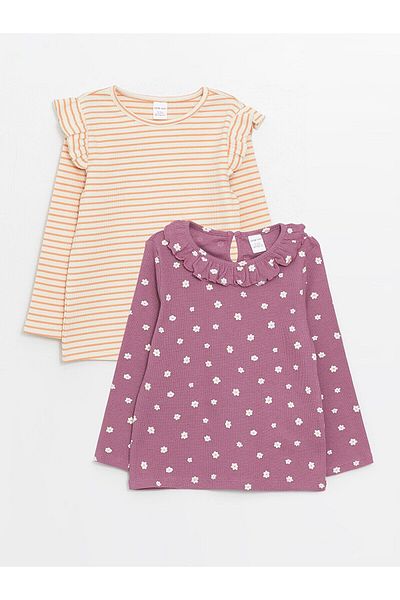 LC Waikiki Crew Neck Long Sleeve Baby Girl Blouse 2 Pieces