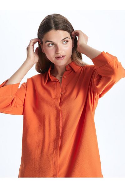 LC Waikiki Μακρυμάνικο ίσιο γυναικείο πουκάμισο oversize