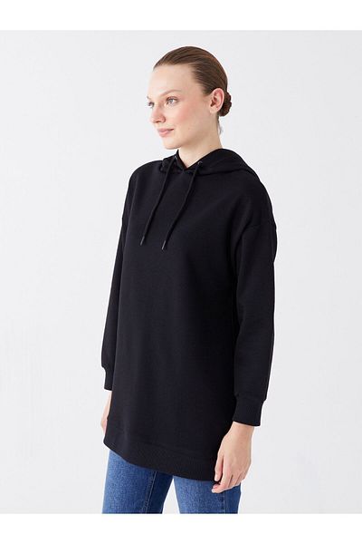 LC Waikiki Hooded Plain Long Sleeve Women's Sweatshirt Tunic