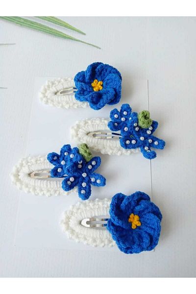 Kadın Girişimciler Atölyesi Set de 4 bucăți Saks Blue Catarame - lucrat manual