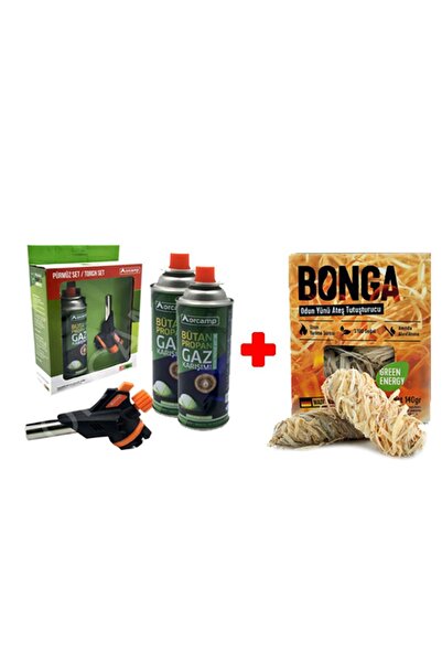 Orcamp Pürmüz + Yedek Kartuş+ Bonga Tutuşturucu Mangal & Kamp Ateşi Yakma Seti