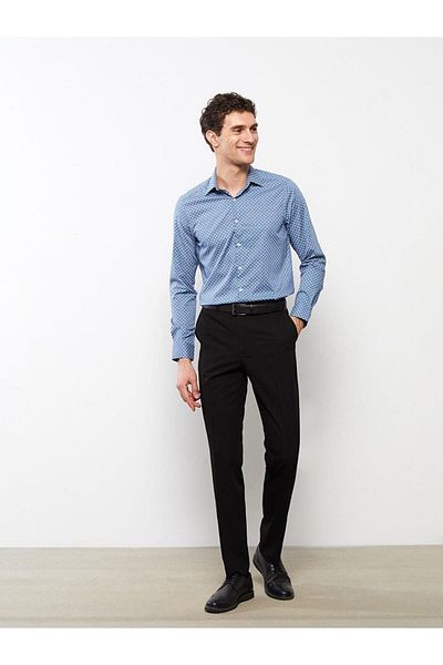 LC Waikiki Cămașă formală pentru bărbați din popelin cu mânecă lungă, slim fit