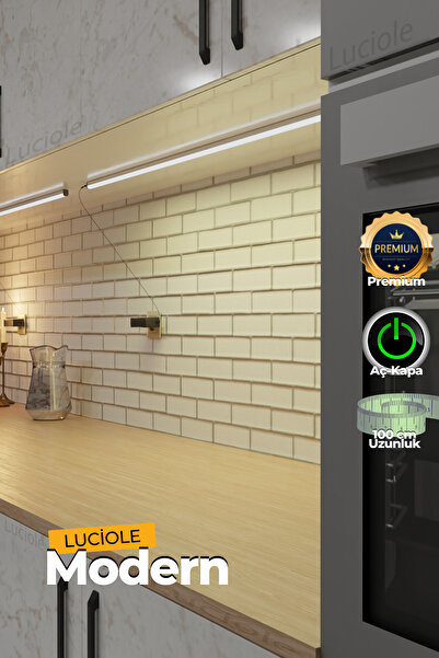 luciole Mutfak Tezgah Dolap Altı Led Işık Aç Kapa Günışığı Bar Yapışkanlı 1 Metre - Plus