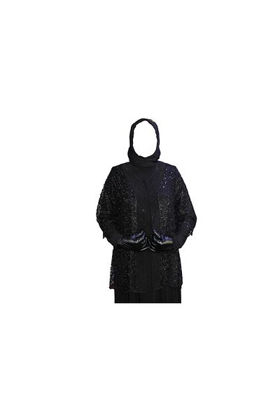 HESNA Μαύρο 1253 φόρεμα με σακάκι Mother βραδινό φόρεμα