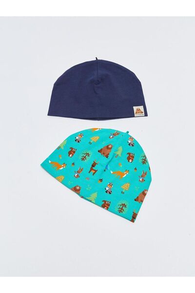 LC Waikiki LCW ACCESSORIES Bedruckte Baskenmütze für Jungen im 2er-Pack