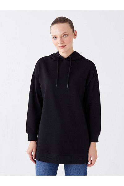 LC Waikiki Hooded Plain Long Sleeve Women's Sweatshirt Tunic