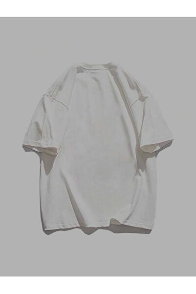 BETİLİNA Beyaz Go Ayıcık Baskılı Oversize T-shirt