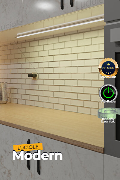 luciole Mutfak Tezgah Dolap Altı Led Işık Aç Kapa Günışığı Bar Yapışkanlı 1 Metre - Plus