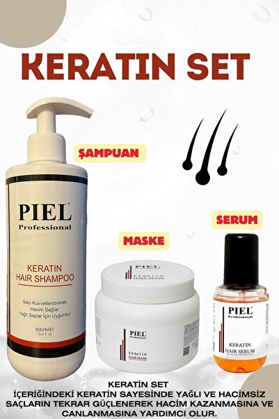 3'lü Profesyonel Sülfatsız Keratin Bakım Seti , Şampuan , Maske ve Serum