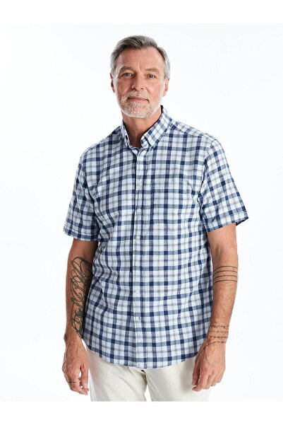 LC Waikiki Cămașă pentru bărbați din popelin în carouri cu mânecă lungă LCWAIKIKI Classic Regular Fit