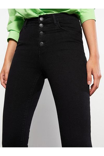 LC Waikiki Γυναικείο τζιν παντελόνι LCW Jeans ψηλόμεσο Super Skinny Fit ίσια τσέπη