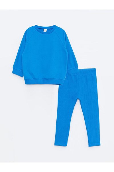 LC Waikiki Crew Neck Long Sleeve Basic Baby Boy Sweatshirt and Sweatpants Set of 2