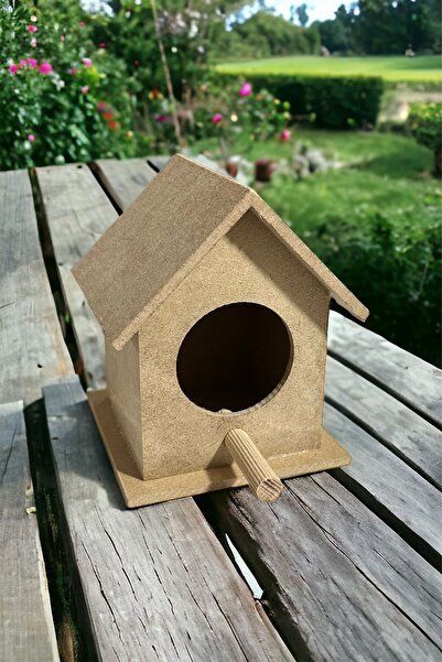 BAYRAMPASAHOBİM Ham Ahşap Küçük Kuş Evi Yuvası