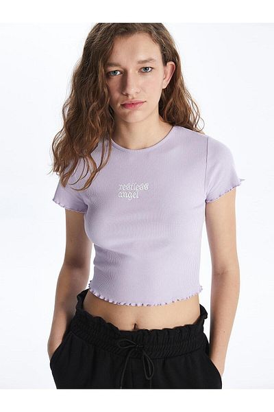LC Waikiki XSIDE Femei - Tricou Crop Brodat Decolteu