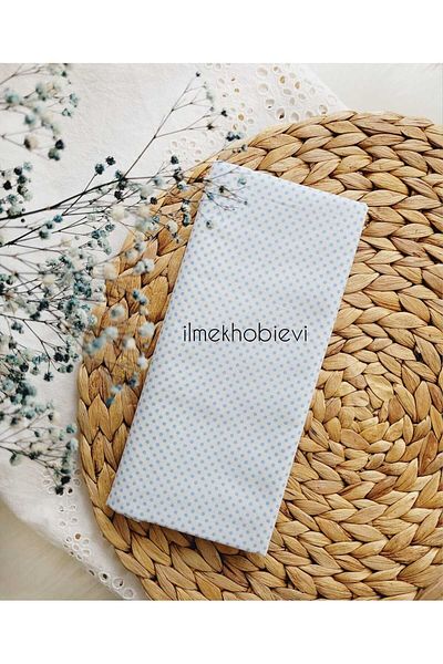 ilmekhobievi Poplin Fabric Blue Polka Dot Pattern 100% Cotton 50X 170 cm 1 Piece