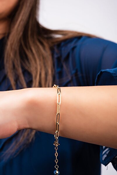 Altınaşkı Göz Boncuklu Ataş Altın Bileklik