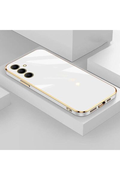 Rivor Samsung Galaxy S24 Plus Kılıf Parlak Kenarlı Altın İşlemeli Kamera Koru...