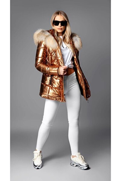 janbely Parlak Kürklü Parka