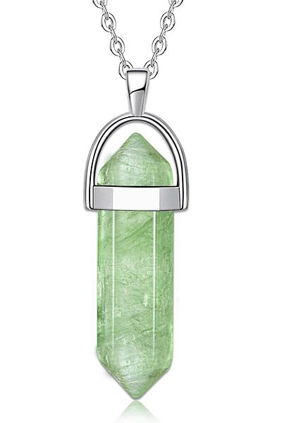 Armis Natural Fluorite Stone - Pandula Necklace, Chain and Natural Stone Included