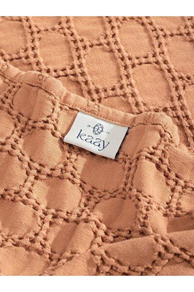 kaay Stone Wash Pike / Yatak Örtüsü Çift Kişilik 220x240 Tarçın